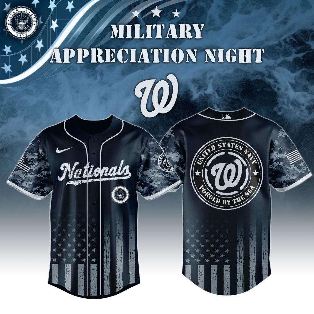 Premium MLB Washington Nationals Navy Military Appreciation Baseball Jersey NMD