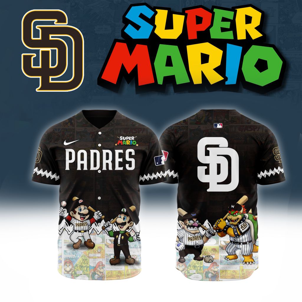 Premium MLB San Diego Padres X Super Mario Baseball Jersey NMD