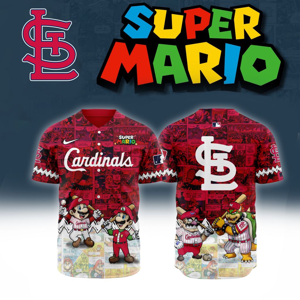 Premium MLB St. Louis Cardinals X Super Mario Baseball Jersey NMD