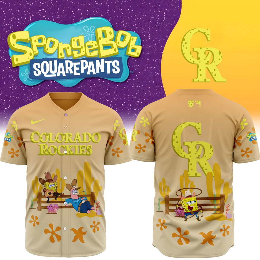 Premium MLB Colorado Rockies X SpongeBob SquarePants Special Baseball Jersey NMD
