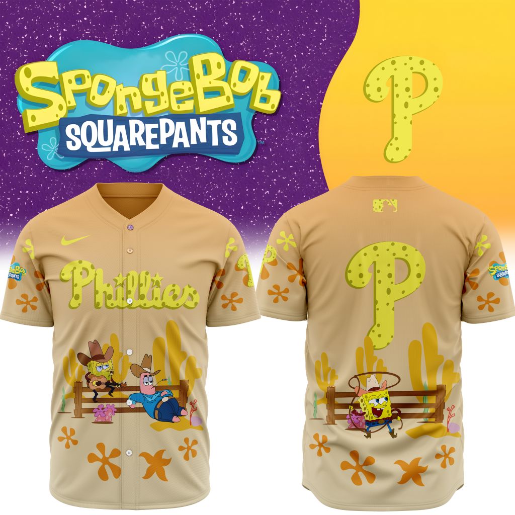 Premium MLB Philadelphia Phillies X SpongeBob SquarePants Special Baseball Jersey NMD