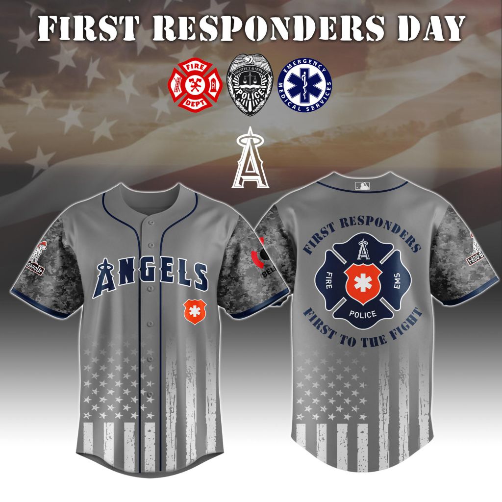 Premium MLB Los Angeles Angels First Responders Day Baseball Jersey NMD