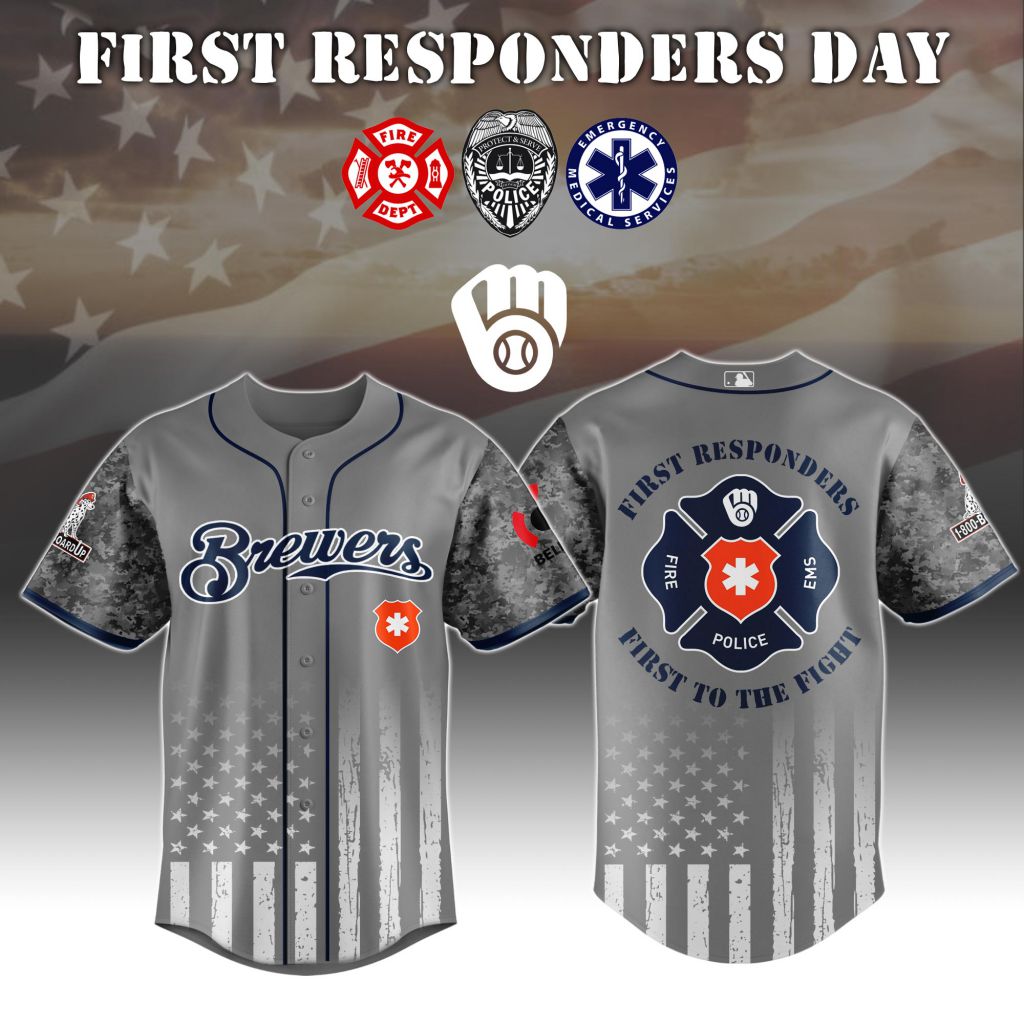 Premium MLB Milwaukee Brewers First Responders Day Baseball Jersey NMD