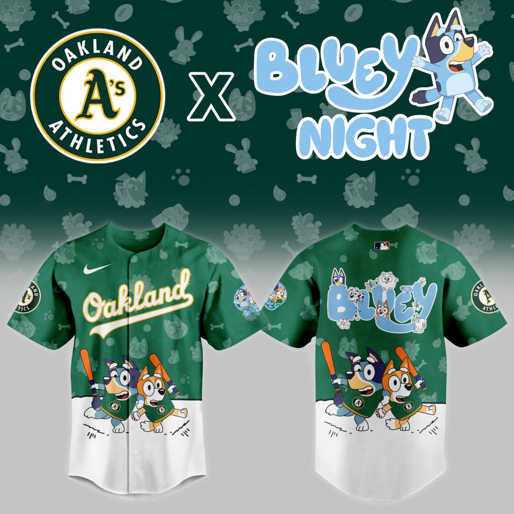 MLB Oakland Athletics x Bluey Night Design V2501