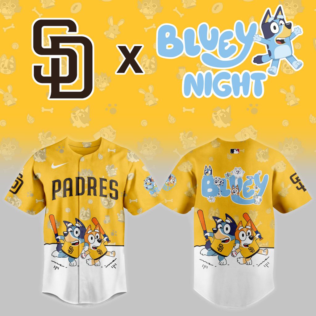 MLB San Diego Padres x Bluey Night Yellow Design V2501