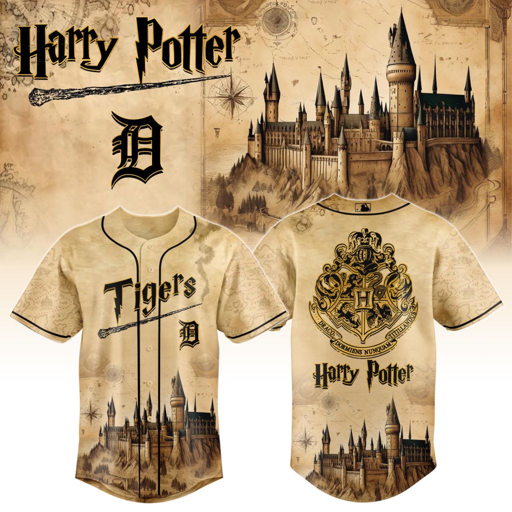 MLB Detroit Tigers x Harry Potter Hogwarts Design V2501