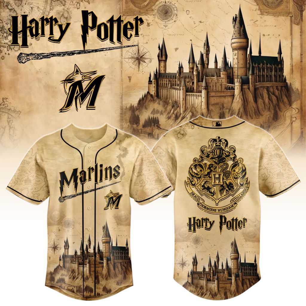 MLB Miami Marlins x Harry Potter Hogwarts Design V2501
