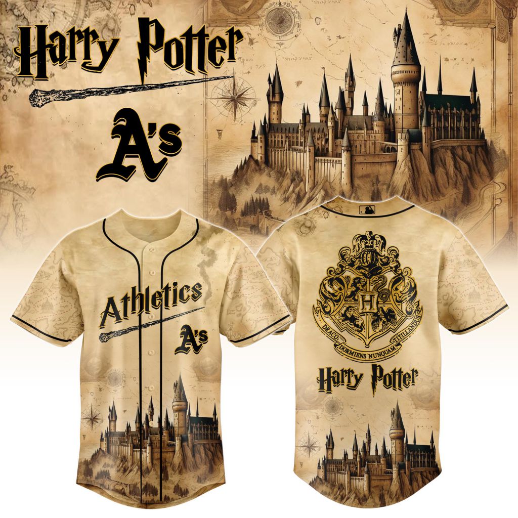 MLB Oakland Athletics x Harry Potter Hogwarts Design V2501