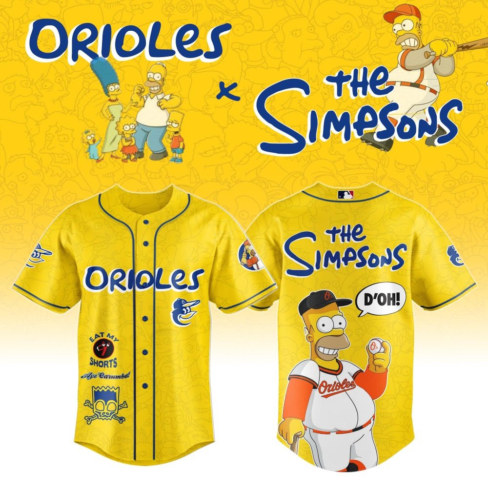MLB Baltimore Orioles Special The Simpsons Design Baseball Jersey ST2601