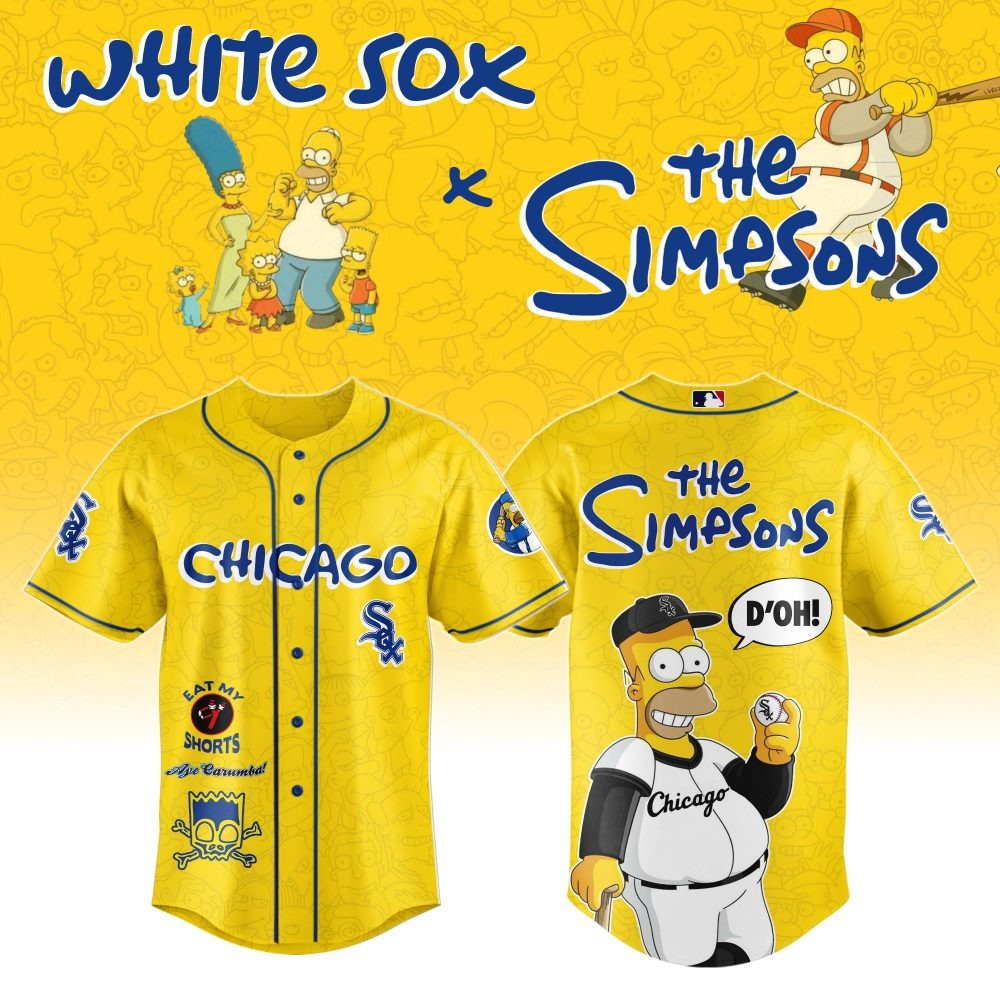 MLB Chicago White Sox Special The Simpsons Design Baseball Jersey ST2601