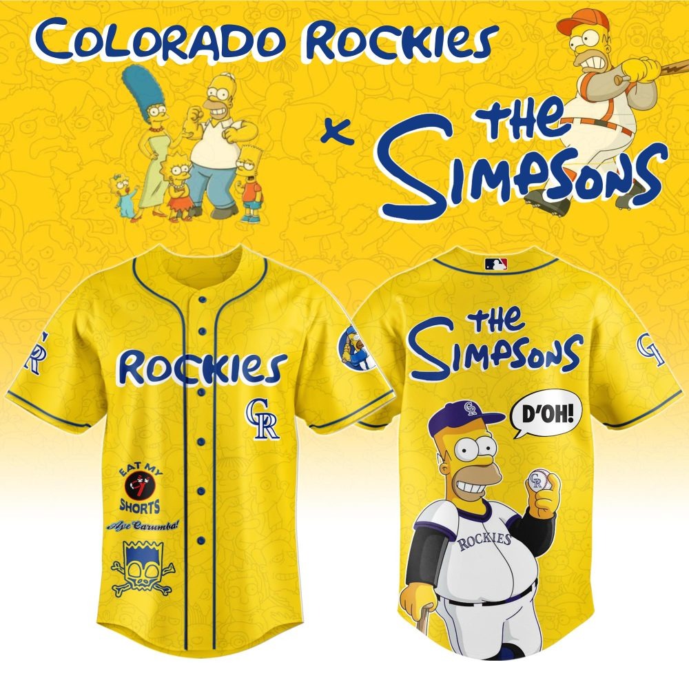 MLB Colorado Rockies Special The Simpsons Design Baseball Jersey ST2601