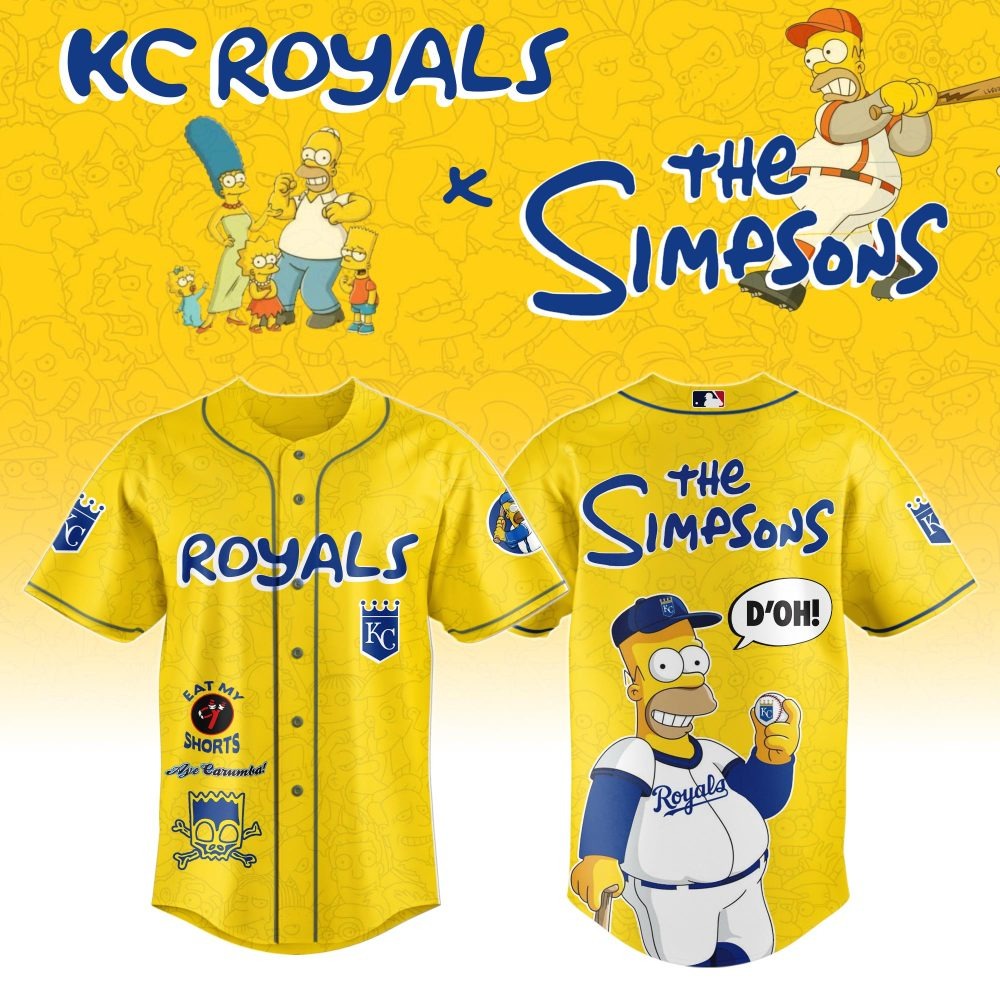 MLB Kansas City Royals Special The Simpsons Design Baseball Jersey ST2601