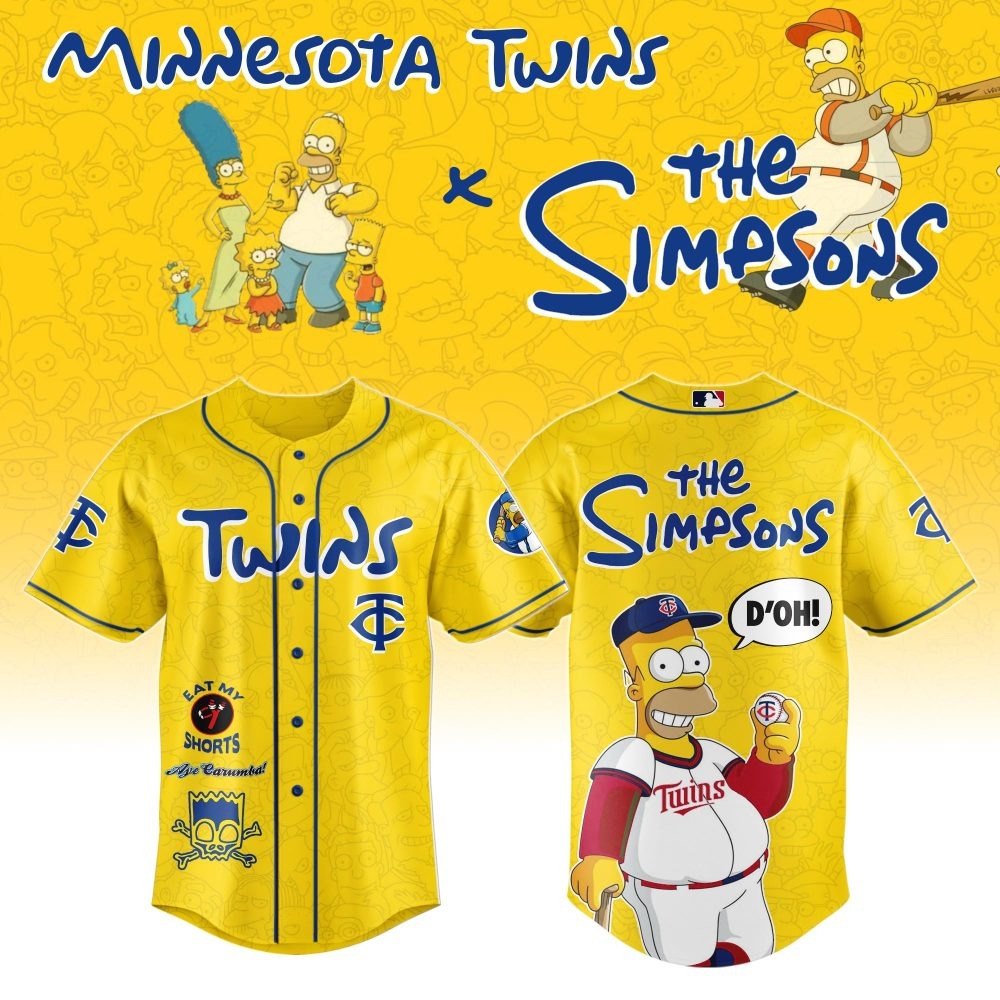 MLB Minnesota Twins Special The Simpsons Design Baseball Jersey ST2601