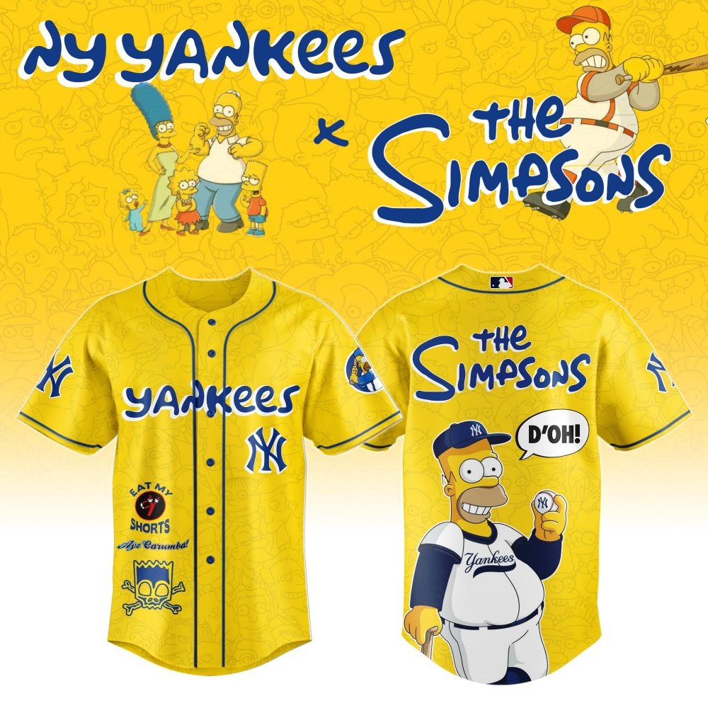 MLB New York Yankees Special The Simpsons Design Baseball Jersey ST2601