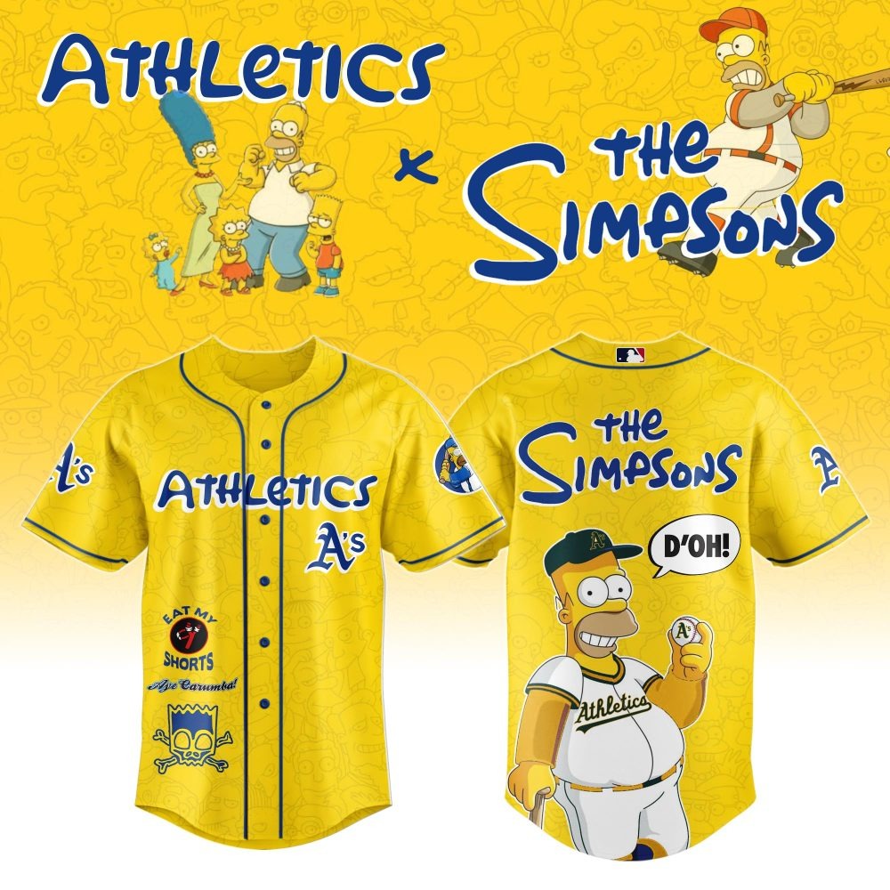 MLB Oakland Athletics Special The Simpsons Design Baseball Jersey ST2601