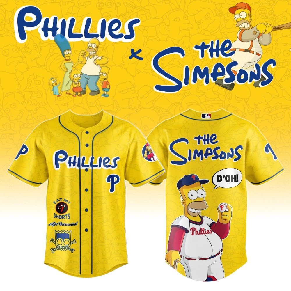 MLB Philadelphia Phillies Special The Simpsons Design Baseball Jersey ST2601
