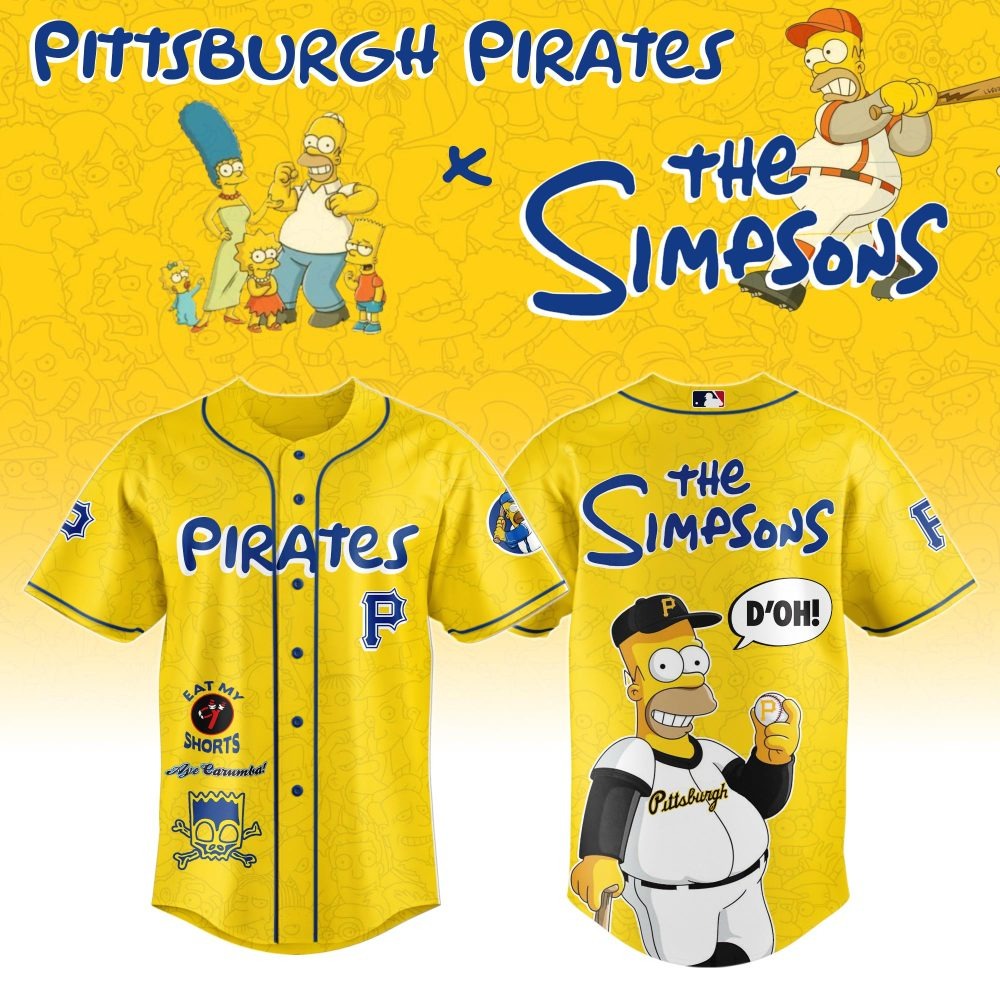 MLB Pittsburgh Pirates Special The Simpsons Design Baseball Jersey ST2601