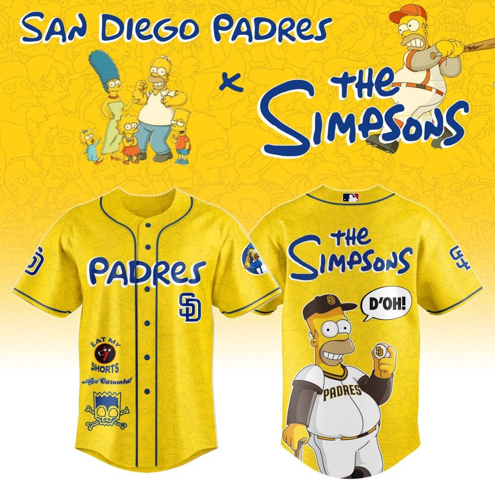 MLB San Diego Padres Special The Simpsons Design Baseball Jersey ST2601