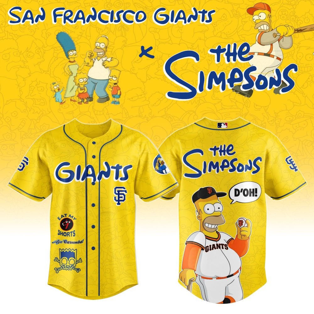 MLB San Francisco Giants Special The Simpsons Design Baseball Jersey ST2601