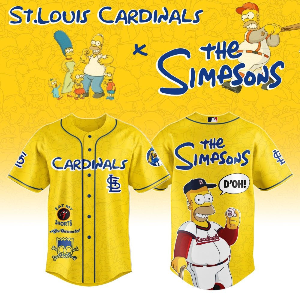 MLB St. Louis Cardinals Special The Simpsons Design Baseball Jersey ST2601