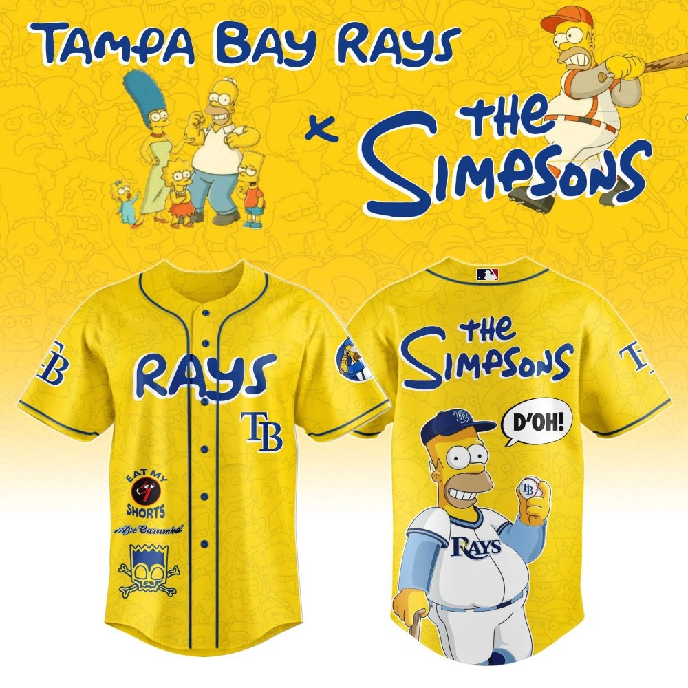 MLB Tampa Bay Rays Special The Simpsons Design Baseball Jersey ST2601