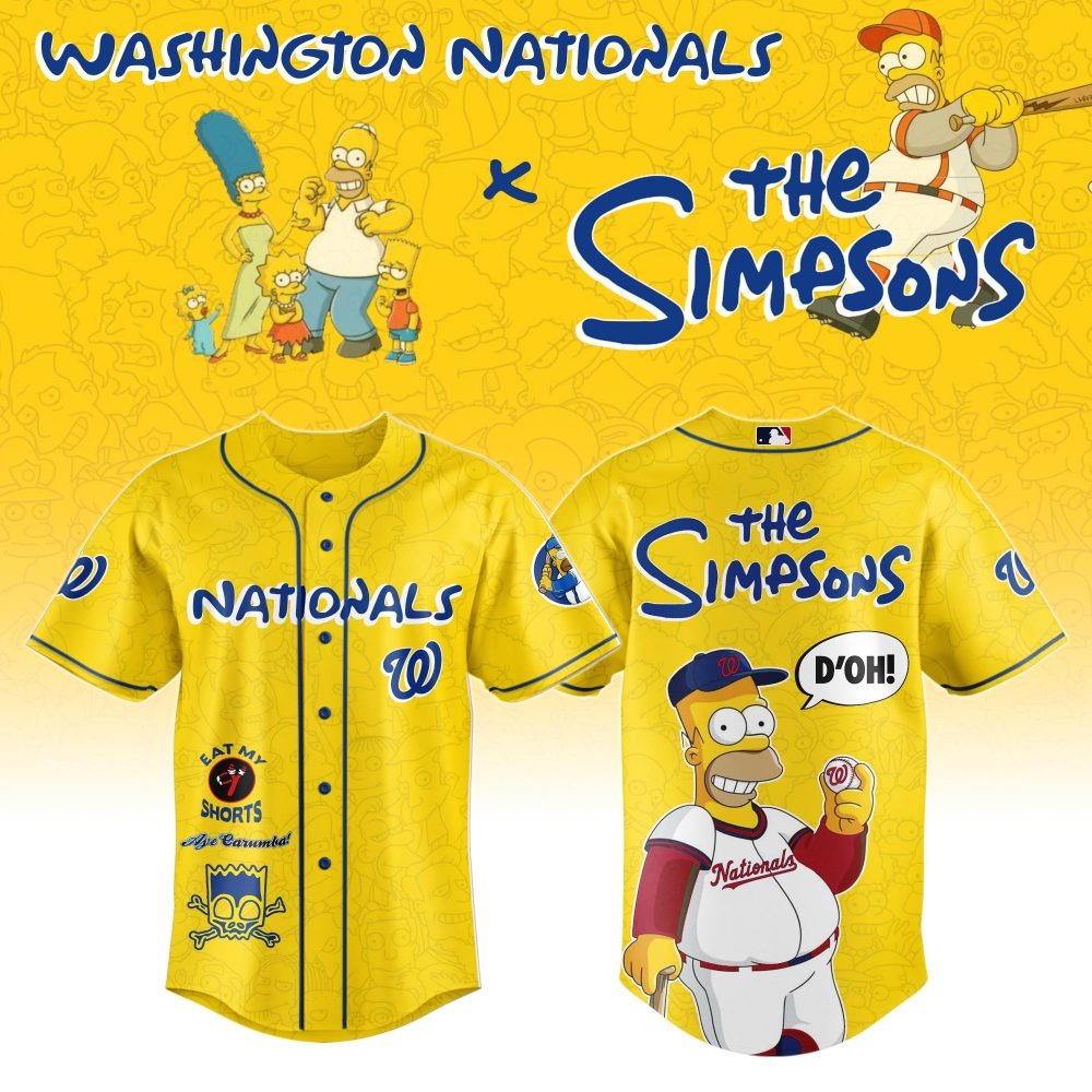 MLB Washington Nationals Special The Simpsons Design Baseball Jersey ST2601