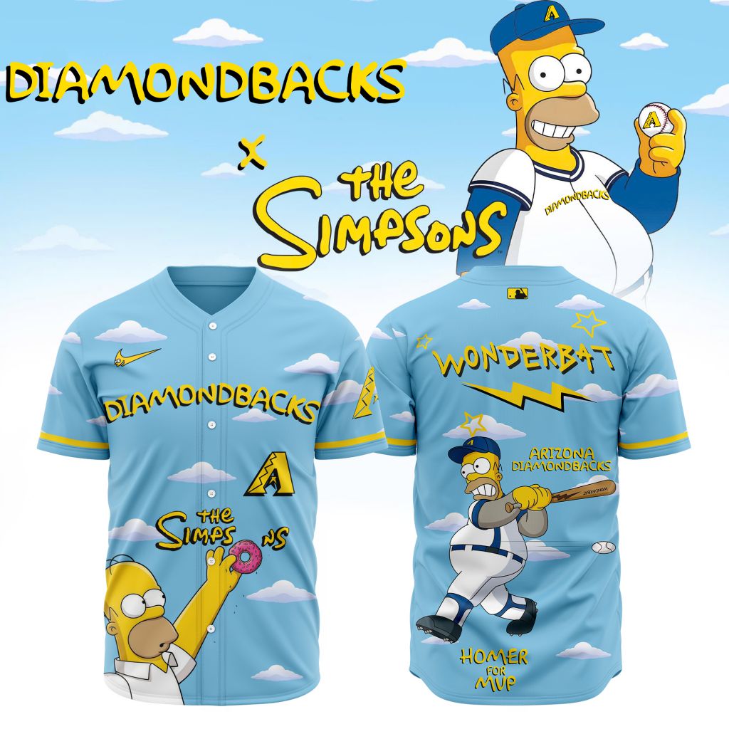 MLB Arizona Diamondbacks Special The Simpsons Baseball Jersey Design ST2602
