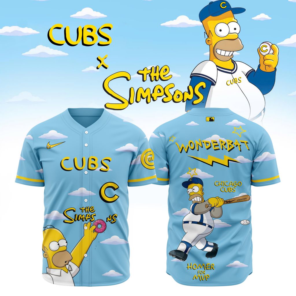 MLB Chicago Cubs Special The Simpsons Baseball Jersey Design ST2602