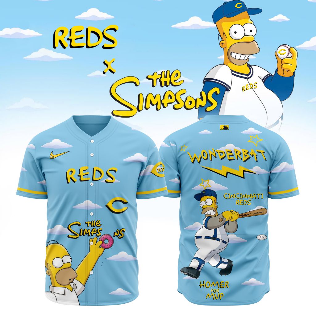 MLB Cincinnati Reds Special The Simpsons Baseball Jersey Design ST2602
