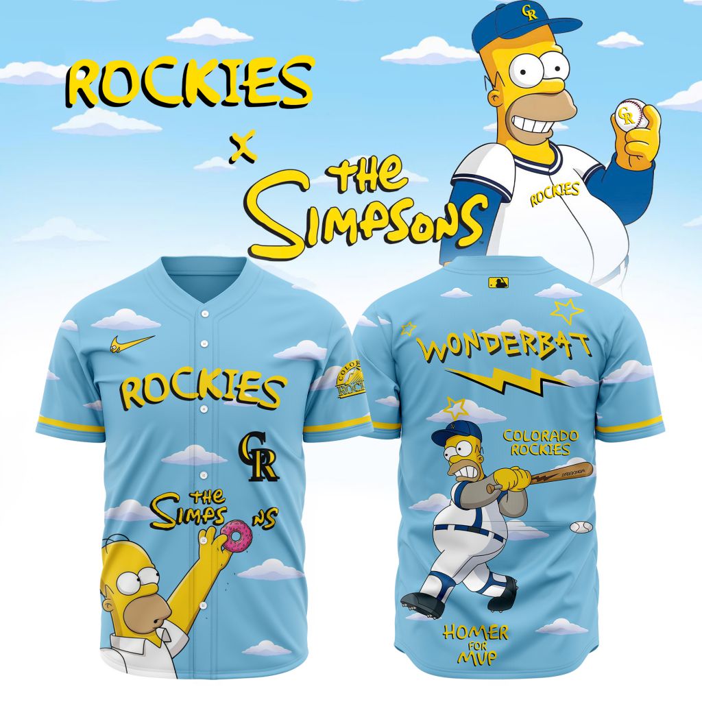 MLB Colorado Rockies Special The Simpsons Baseball Jersey Design ST2602