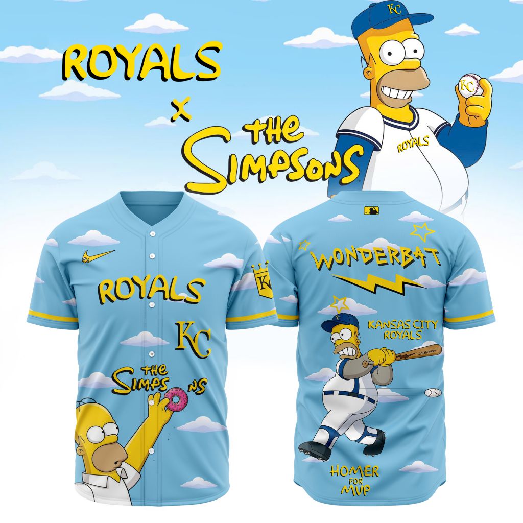 MLB Kansas City Royals Special The Simpsons Baseball Jersey Design ST2602