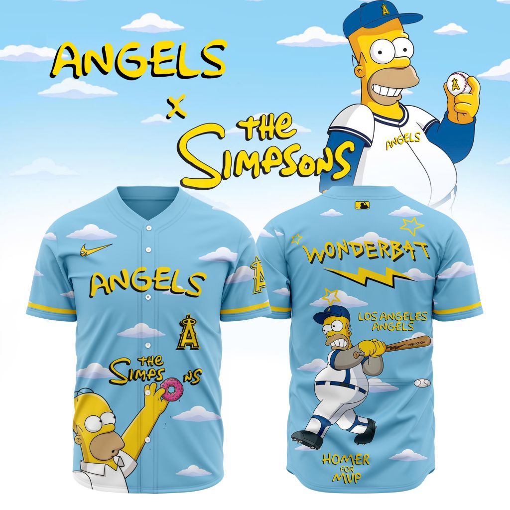 MLB Los Angeles Angels Special The Simpsons Baseball Jersey Design ST2602