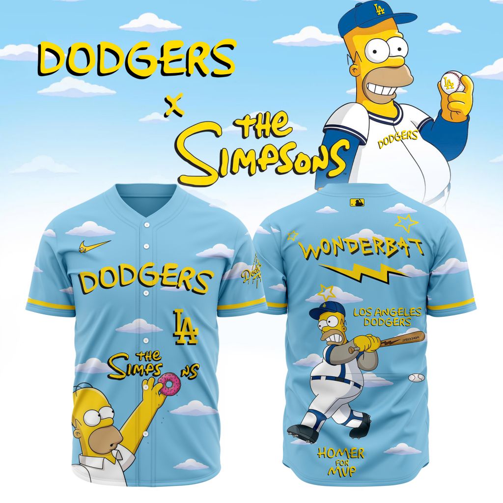 MLB Los Angeles Dodgers Special The Simpsons Baseball Jersey Design ST2602