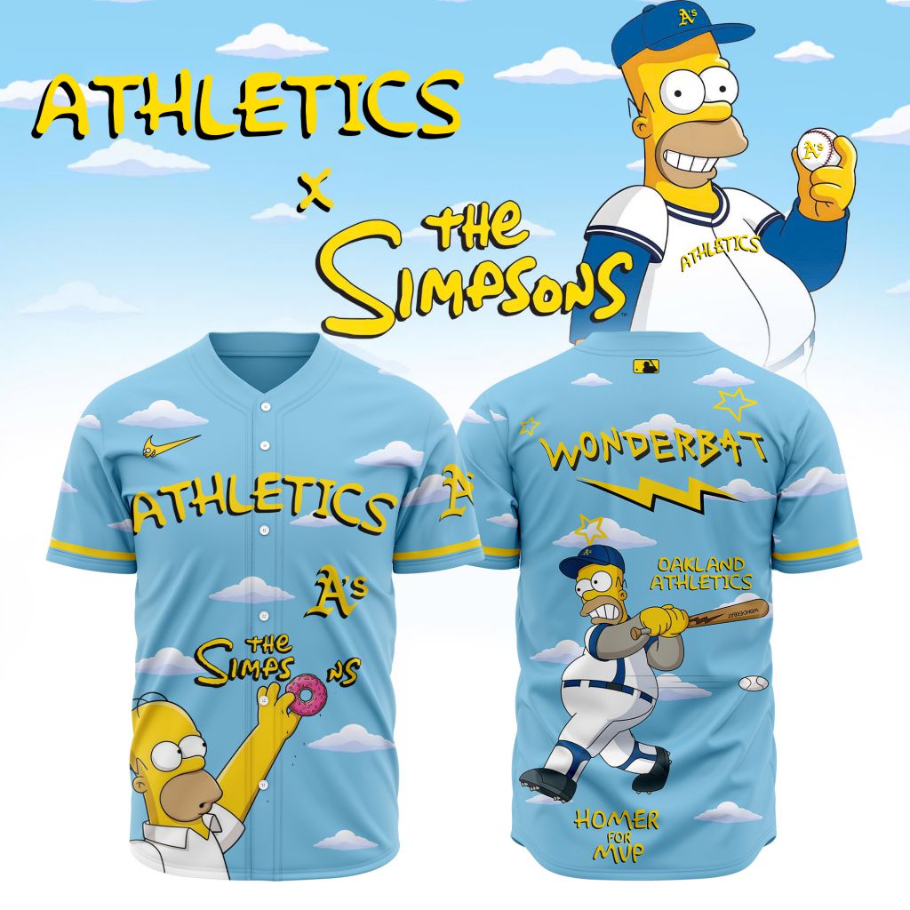 MLB Oakland Athletics Special The Simpsons Baseball Jersey Design ST2602