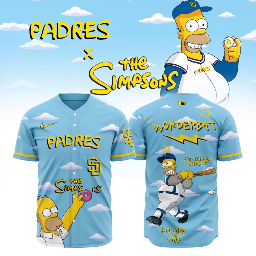 MLB San Diego Padres Special The Simpsons Baseball Jersey Design ST2602