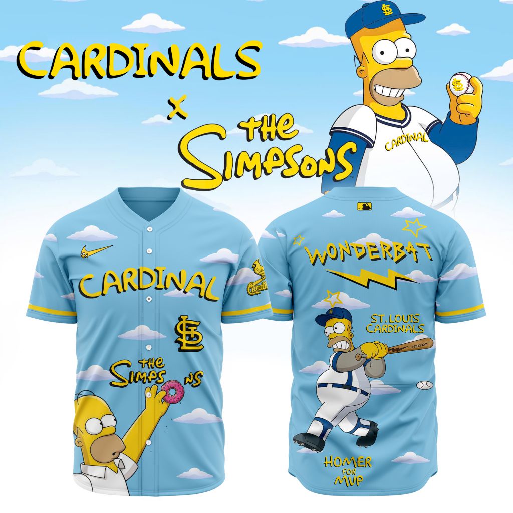 MLB St. Louis Cardinals Special The Simpsons Baseball Jersey Design ST2602