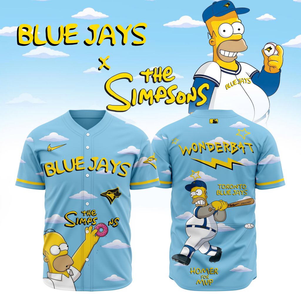 MLB Toronto Blue Jays Special The Simpsons Baseball Jersey Design ST2602