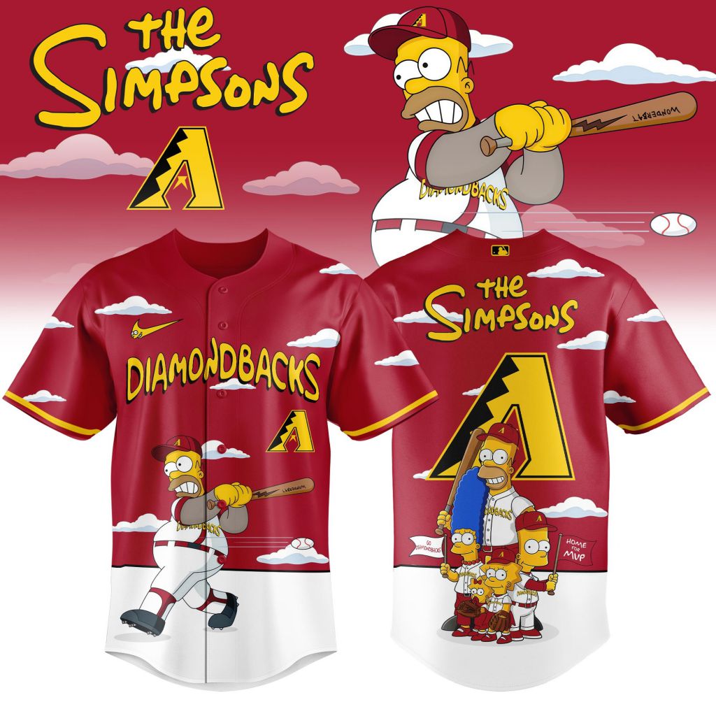 MLB Arizona Diamondbacks Special The Simpsons Design Baseball Jersey ST2603