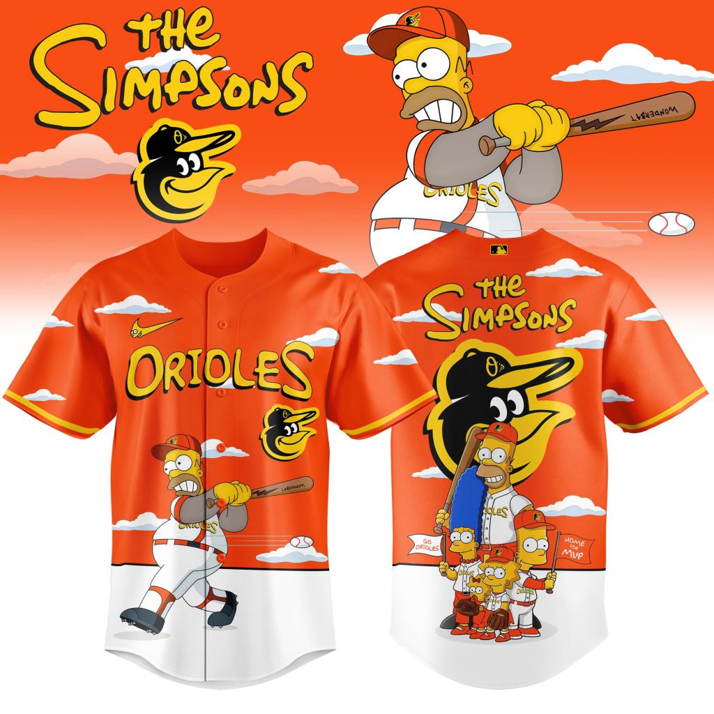 MLB Baltimore Orioles Special The Simpsons Design Baseball Jersey ST2603