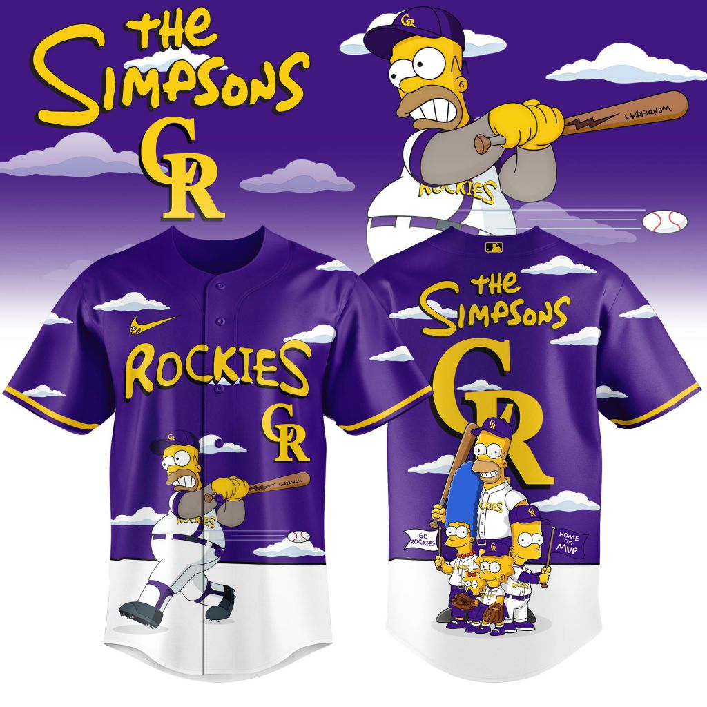 MLB Colorado Rockies Special The Simpsons Design Baseball Jersey ST2603