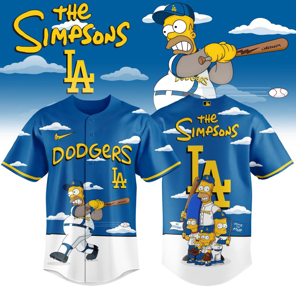 MLB Los Angeles Dodgers Special The Simpsons Design Baseball Jersey ST2603