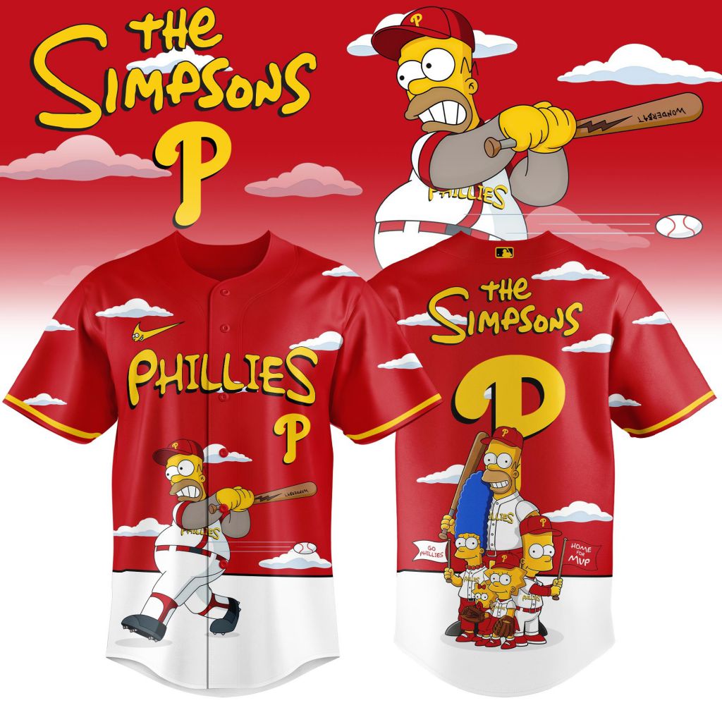 MLB Philadelphia Phillies Special The Simpsons Design Baseball Jersey ST2603