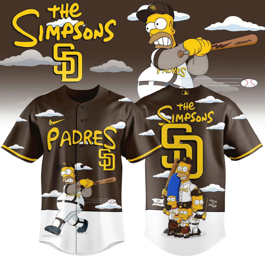 MLB San Diego Padres Special The Simpsons Design Baseball Jersey ST2603