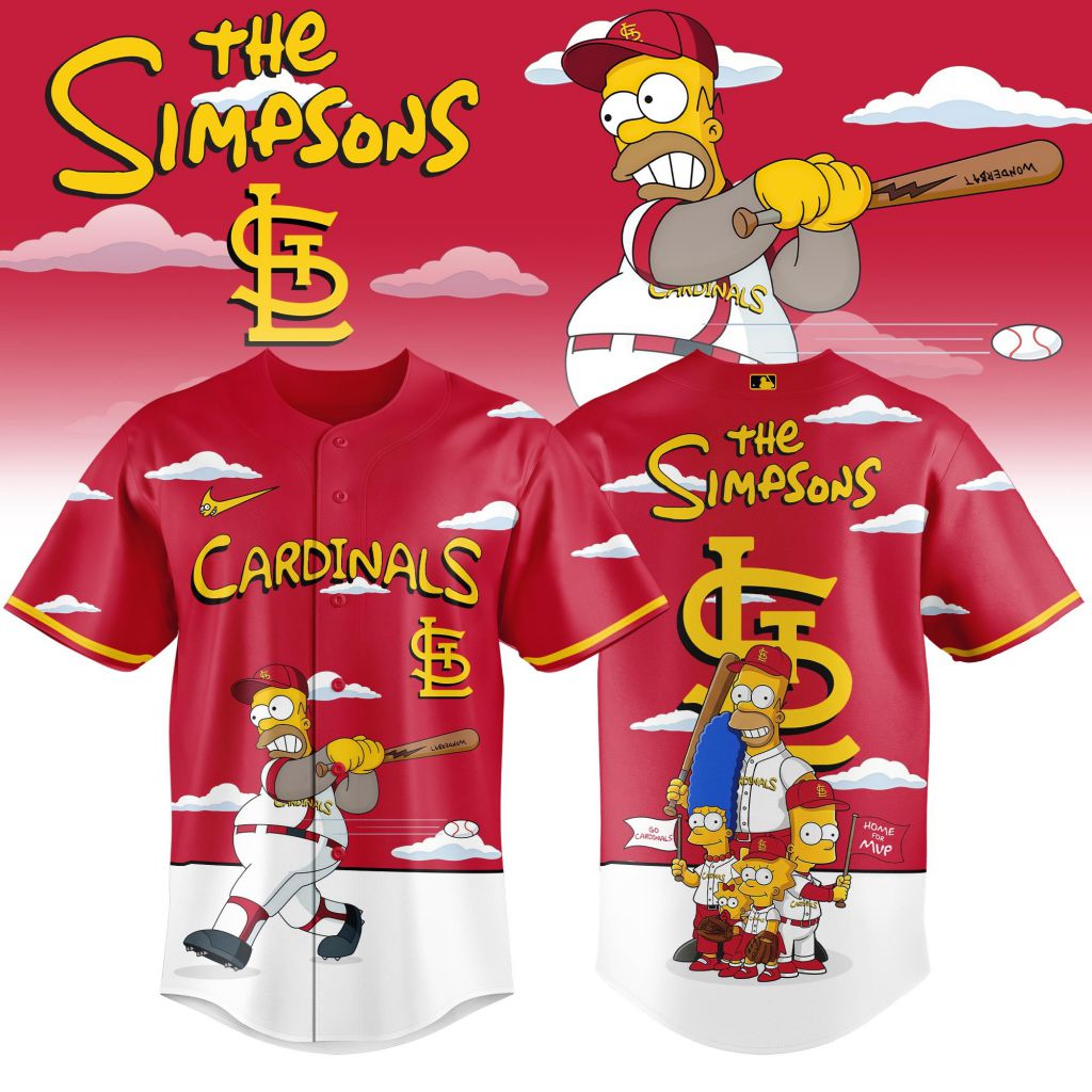 MLB St. Louis Cardinals Special The Simpsons Design Baseball Jersey ST2603