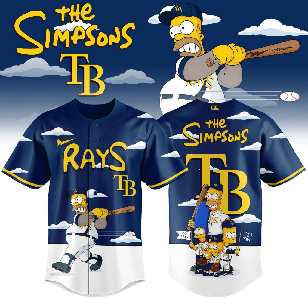 MLB Tampa Bay Rays Special The Simpsons Design Baseball Jersey ST2603