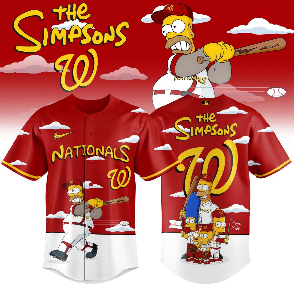 MLB Washington Nationals Special The Simpsons Design Baseball Jersey ST2603