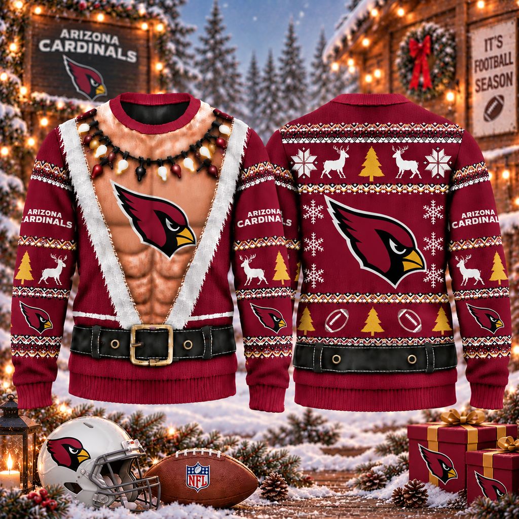 NFL Arizona Cardinals Funny Body Christmas Ugly Sweatshirt Design ST2601