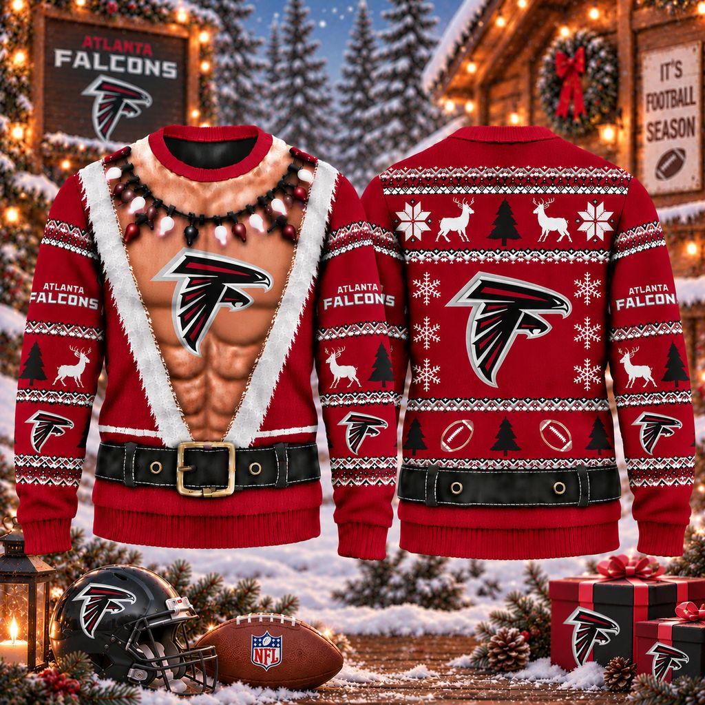NFL Atlanta Falcons Funny Body Christmas Ugly Sweatshirt Design ST2601