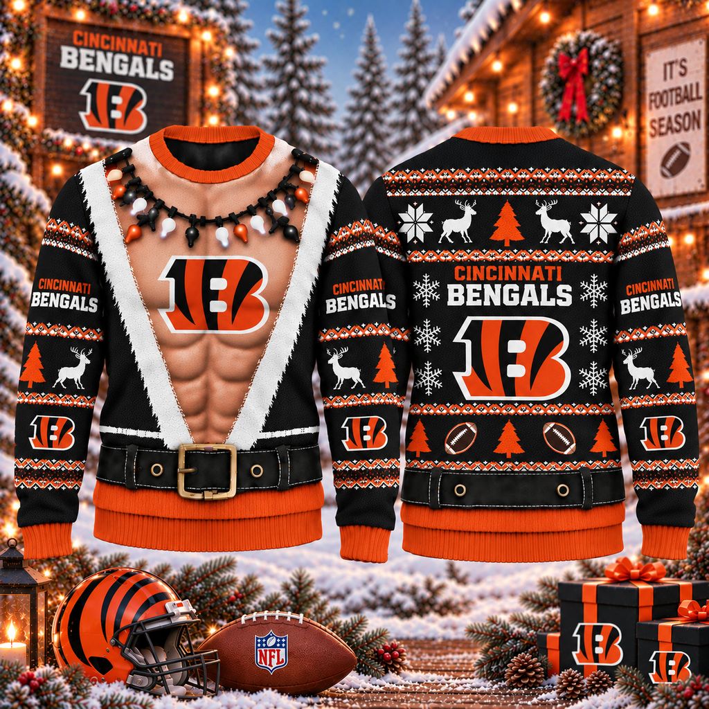 NFL Cincinnati Bengals Funny Body Christmas Ugly Sweatshirt Design ST2601