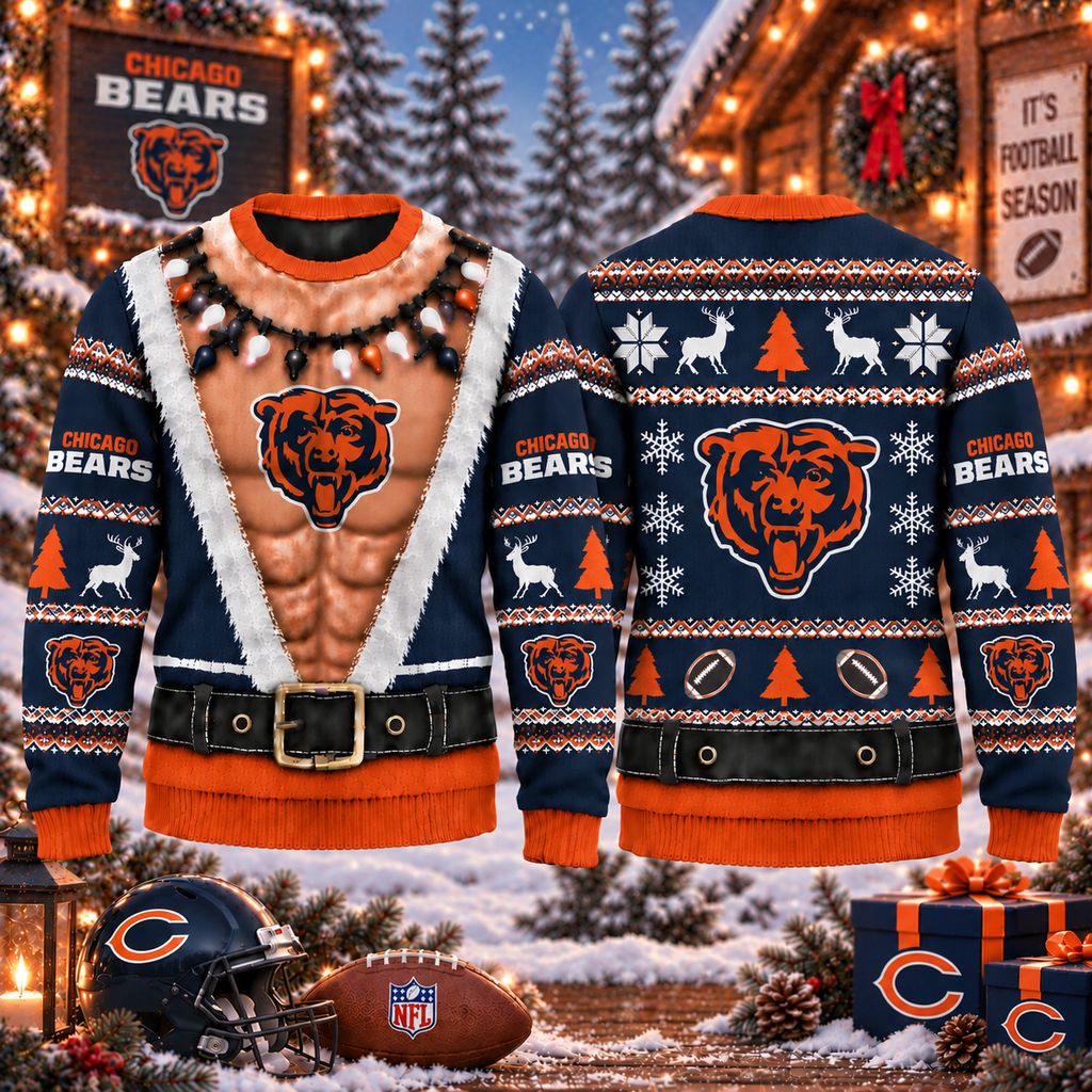 NFL Chicago Bears Funny Body Christmas Ugly Sweatshirt Design ST2601